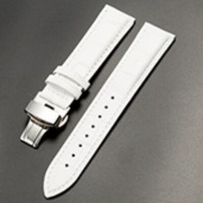 High Quality Cowhide Genuine Leather Watch Straps Butterfly Clasp Band 12-24mm picture