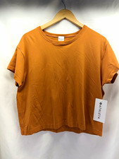 Athleta Relaxed Tee Womens L Orange Short Sleeve Crew Neck Anti-Odor Wicking picture