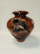 Massive 10lb Solid Mesquite Burl Vase - Signed Artisan Wood Sculpture 10