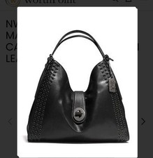 Coach Madison Large Grommet Carlyle Black Gunmetal Shoulder Bag NWOT - Rare picture