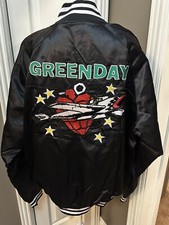 GREEN DAY Saviors Tour Official Merchandise Rare Satin Bomber Jacket Mens Large picture