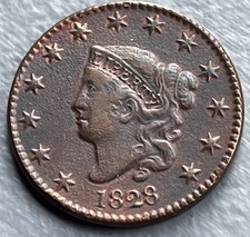1828 1c Matron Head Large Cent VF Detail picture