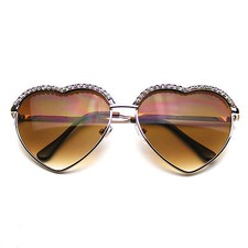 Cute Chic Heart Shape Glam Rhinestone Heart Sunglasses picture