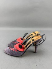 Vintage Andrea Pfister Purple Suede Strappy Heels Size 8 Made in Italy picture