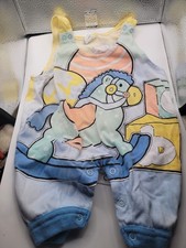 Vintage Toddler Baby One Piece Romper AOP Rocking Horse Bright Colorful 0-6 Mths picture