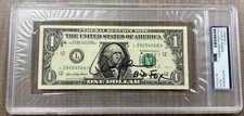 Charlie Sheen Signed $1 Dollar Currency Inscribed Bud Fox PSA/DNA Slabbed. picture