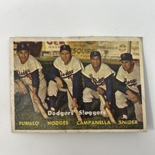 1957 Topps - Dodgers Sluggers - Snider, Campanella, Hodges, Furillo #400 picture