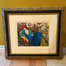Itzchak Tarkay A Mind at Ease III Signed Numbered Serigraph Framed 2009 picture