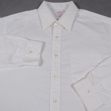 VTG Brooks Brothers Makers Dress Shirt Mens 17.5 36/37 White Classic Cotton USA picture