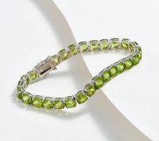 Affinity Gems Sterling Silver Semi Precious Cushion Cut Peridot Tennis picture