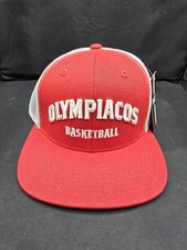 Olympiacos Hat Basketball Snapback Hat Cap Red White Official NEW  picture
