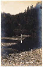 real photo Monte Rio CA - Women Standing At Water Edge antique postcard RPPC picture