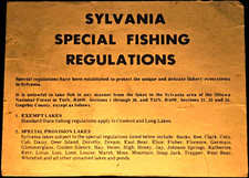 Vintage 1970s-80s Sylvania Special Fishing Regulations Ottawa National Forest MI picture