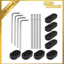 16 Pcs Exhaust Hanger Kit Heavy Duty Zinc Coated Rods Rubber Insulators picture