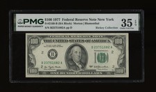 DBR 1977 $100 FRN New York Fr. 2168-B PMG 35 EPQ Serial B23751082A picture