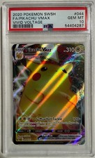 2020 Pokemon Vivid Voltage Pikachu VMAX 044/185 Full Art PSA 10 GEM MINT picture