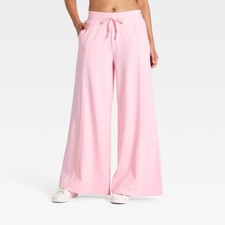 Women's Active Washed Jersey Wide Leg Pants - JoyLab Rose S picture
