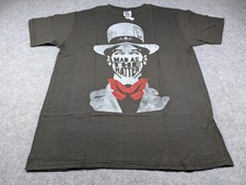 Vintage Mad Hatter Shirt Mens Large Black Graphic Tee Deadstock Y2K T-Shirt 10/6 picture