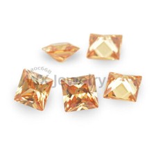 50pcs 2x2-12x12mm Square Shaped Champagne Loose cubic Zirconia CZ Stone Bright picture