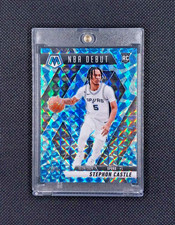 RARE ROOKIE STEPHON CASTLE LIGHT BLUE BURST 2024-25 MOSAIC NBA DEBUT RC CARD 🔥 picture