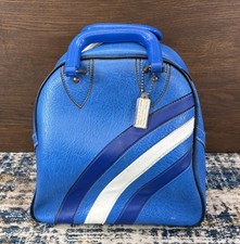 Vintage Blue Bowling Ball Bag Structured Frame IDEAL Zipper 1980’s picture