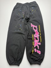 Sp5der P*NK Black Sweatpants Mens Small Rare Spider Designer Baggy Skater Spyder picture
