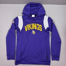 Minnesota Vikings Hoodie Mens Small Purple Nike On Field Therma Fit Pullover NFL picture