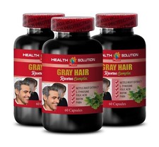 GRAY HAIR REVERSE ADVANCED COMPLEX - Folic Acid, Biotin, Saw Palmetto  - 3 Bot picture