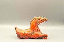 19th c. Chinese Carved Red Coral Pixiu Antique 4.5” picture