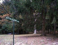 Photo:Appalachian Trail 1980s Handmade Sign in Forest picture