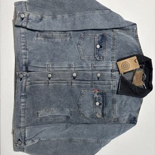 Stussy x Levi's Embossed Denim Trucker Jacket Mens XL Blue Wash Corduroy NWT picture