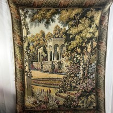 Vintage Italian Como Garden Tapestry Wall Hanging 4x5ft Woven Villa Decor picture