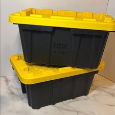 Viral Home Depot HDX 6.5 Qt Trendy TikTok Mini Tough Totes Yellow Lid New picture