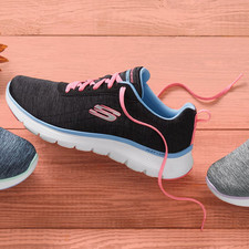SALE Skechers Women's Flex Appeal 5.0 Modern Times Lace-Up Black/Multi Medium picture