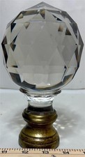 Cut Crystal Boule d’Escalier Bronze Newel  Stair Finial Antique French 1880's  picture