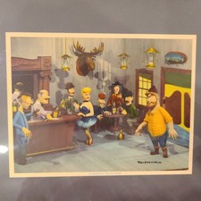 Vintage Dangerous Dan McGrew Framed Lithograph Print Western Saloon Phillips Art picture