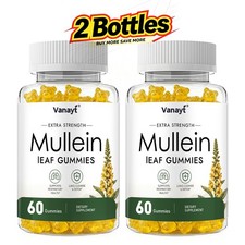 2 Bottles Mullein Gummies for Lung Cleanse, 2000mg Organic Mullein Leaf Extract picture