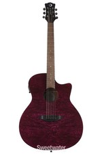 Luna Gypsy, Quilted Ash Acoustic-Electric Guitar - Transparent Purple picture