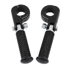 Black 32mm Crash Bar Footpegs + Clamps Pair Alum Rubber Honda Indian Yamaha picture