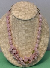 Vintage Venetian Murano  Glass Floral Necklace Pink picture