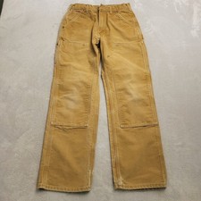 Carhartt Double Knee Work Pants Mens 28x30 Brown Duck Canvas Dungarees B01 picture