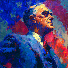 Franklin D. Roosevelt Po 24x24 Giclée Art Print Ltd 1/25 Signed COA Rombley C16 picture
