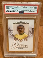 2024 Futera Nostalgia Ronaldo R9 The Greats Gold Rainbow 1/1 PSA 9 Brazil picture