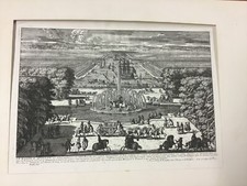 Original 1680’s Etching Adam Perelle Fountain Of Appolo Versailles picture