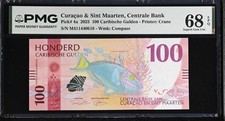 CURACAO & SINT MAARTEN 100 Gulden 2025 P 4 a Superb Gem UNC PMG 68 EPQ picture