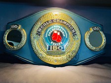 IBO Custom Boxing Championship Belt Adult Size Made Leather Strap 3D Metal Plate picture