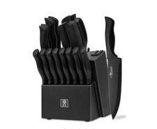 HunterDual 19-Piece Stainless Steel Kitchen Knife Set with Block Self Sharpening picture