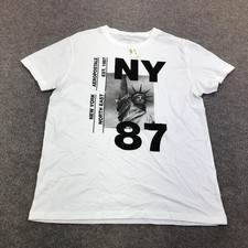 Aeropostale Shirt Mens Medium White NY 87 Statue Of Liberty Graphic Tee Tagless picture