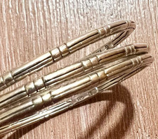 $795 John Hardy Sterling Silver Bamboo Bangle 3 Bracelet Set 7.5