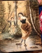 Cathinelle by Emile Antoine Bayard signed oil painting on canvas board 1830 picture